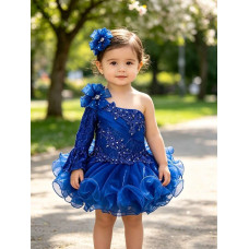 15 color available--Infant/toddler/baby/children/kids Girl's  Pageant evening/prom Dress/clothing G086(Royal Blue)